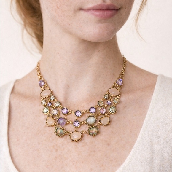 Napier Jewelry - Vintage Napier Multicolored Layered Statement Necklace
